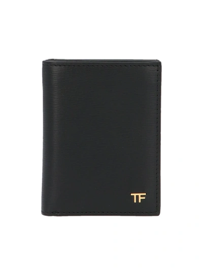 Tom Ford Passport Holder With Logo In Nero