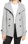 Thread & Supply Double Breasted Peacoat In Light Grey