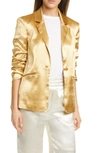 Cinq À Sept Kylie Hammered Satin Jacket In Gol