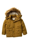 Ben Sherman Kids' Parka With Removable Faux Fur Hood In Timberland