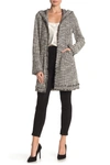 Laundry By Shelli Segal Hooded Boucle Jacket In Black/white