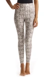 Commando Reptile Embossed Faux Leather Leggings In White Snake