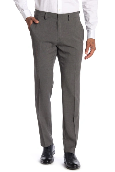 Kenneth Cole Reaction Tic Weave Slim Fit Dress Pant In Med Grey