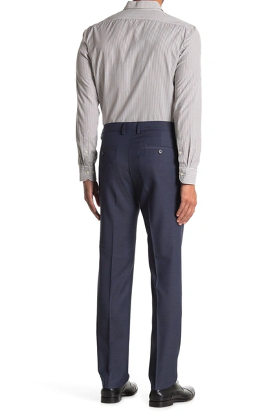 Kenneth Cole Reaction Stretch Texture Weave Slim Fit Flex Dress Pants In Med. Blue