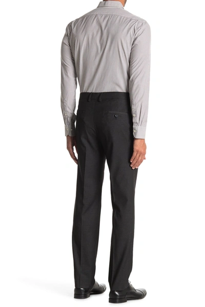 Kenneth Cole Reaction Texture Weave Slim Fit Dress Pant In Charcoal Htr.
