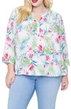 Curves 360 By Nydj Perfect Blouse In Tropical Garden White