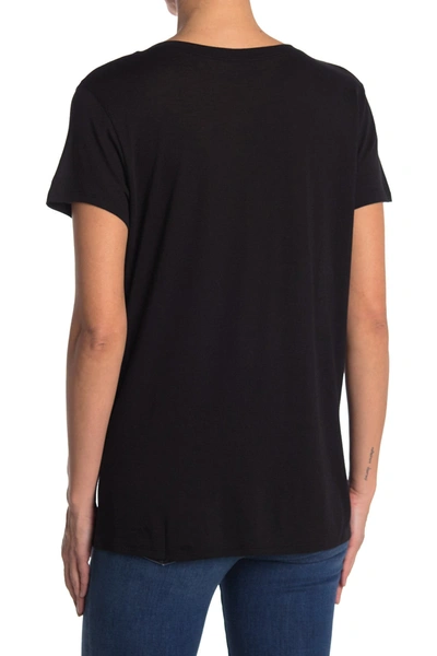 Vince Little Boy Short Sleeve V-neck Tee In Black