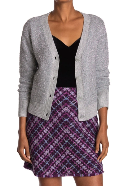 Kate Spade Sparkle Cardigan In Silver