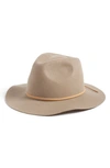 Brixton Wesley Wool Fedora In Light Tan