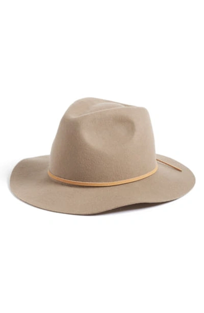 Brixton Wesley Wool Fedora In Light Tan