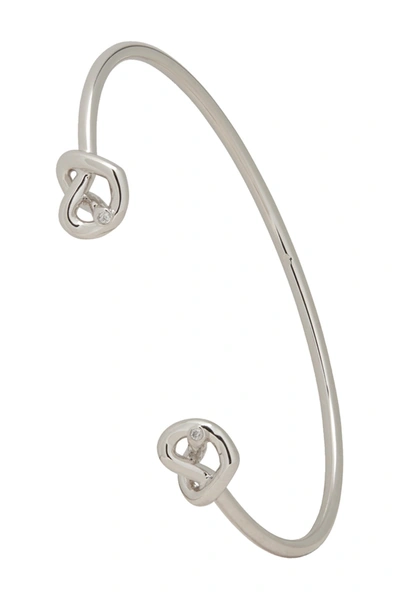 Kate Spade Loves Me Knot Cz Double Knot Cuff In Silver