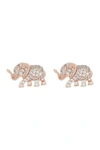 Kate Spade Crystal Pave Elephant Stud Earrings In Clr/rsegld