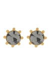 Kate Spade Gold-tone Bezel Set Crystal Stud Earrings In Blk/dimnd