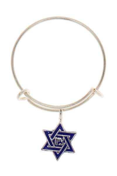 Alex And Ani Sterling Silver Star Of David Mini Charm Expandable Ring