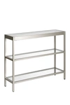 ADDISON AND LANE ALEXIS 36" SATIN NICKEL CONSOLE TABLE,810325033764