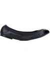 Tory Burch Jolie Cap Toe Leather Ballet Flats In Black/gold
