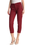 Ag Caden Straight Crop Jeans In Leatherette Lt Red Amaryllis