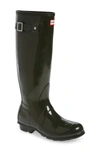 Hunter Original High Gloss Waterproof Boot In Dark Olive