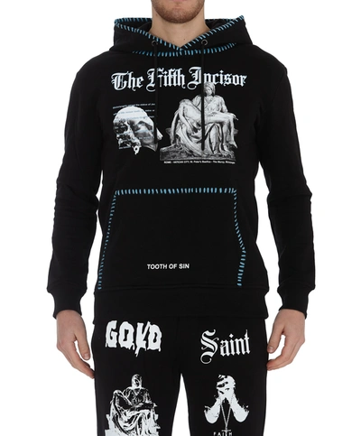 Ihs Pietas Printed Cotton Hoodie In Black