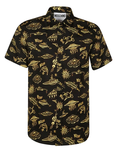Moschino All-over Printed Shirt In Black