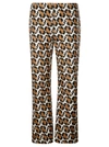 Fendi Stitched Leopard Pattern Trousers In White