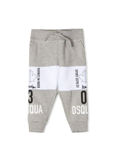 Dsquared2 Babies' Grey Cotton Sweatpants In Grigio