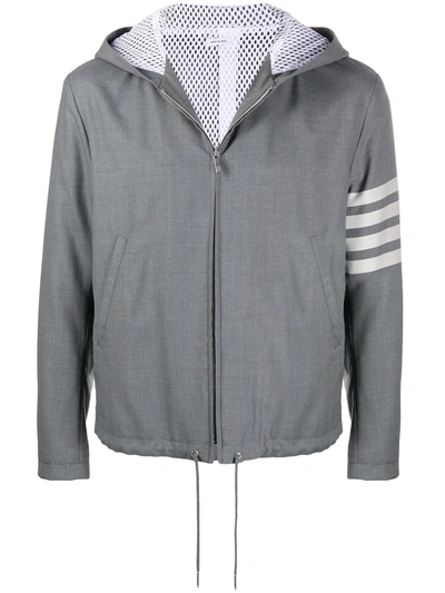 Thom Browne 4-bar Hooded Golf Jacket In 035 Med Grey