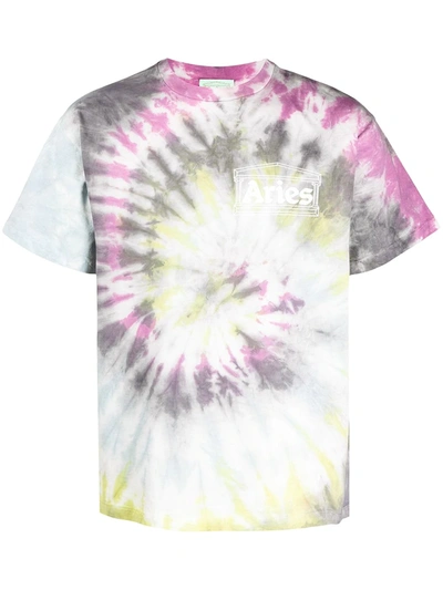 Aries Tie-dye Cotton T-shirt In Purple