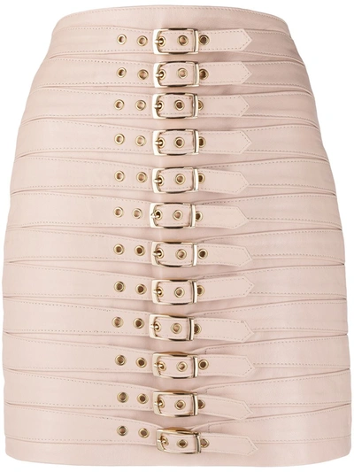 Manokhi Buckle-fastening High-waisted Skirt In Pink