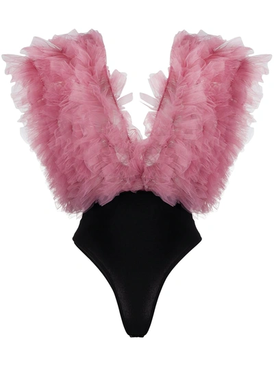 Alchemy V-neck Ruffle-detail Body In Pink