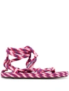 ISABEL MARANT TWO-TONE WOVEN-EFFECT SANDALS
