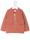 Chloé Logo-embellished Stretch-woven Bomber Jacket 6-36 Months In Red