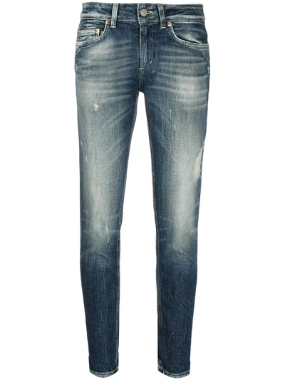 Dondup Mid-rise Cropped Jeans In Blue