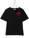 Dolce & Gabbana Embroidered Cotton T-shirt In Black