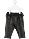 BALMAIN RUFFLED SLIM-CUT TROUSERS