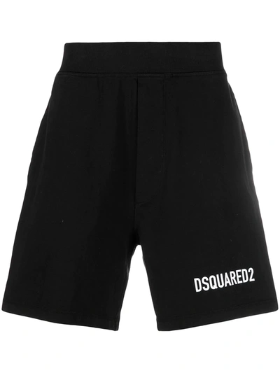 Dsquared2 Icon Bermuda Shorts In Black Jersey