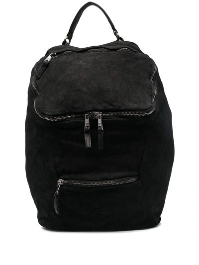 Giorgio Brato Zip-up Suede Backpack In Black