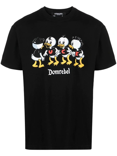 Domrebel Misfits Cotton Jersey T-shirt In Black