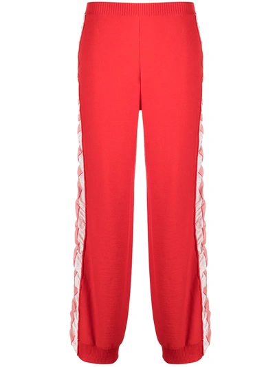 Stella Mccartney Side-stripe Wide-leg Trousers In Red