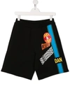 DSQUARED2 TEEN TRAVELER PATCH TRACK SHORTS