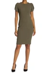 Calvin Klein Tulip Sleeve Sheath Dress In Caper