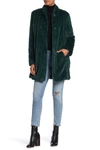 Kenneth Cole New York Shaggy Faux Fur Coat In Emerald