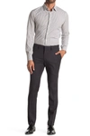 Kenneth Cole Reaction Micro Check Houndstooth Skinny Dress Pant In Charcoal
