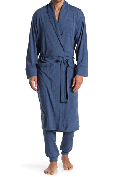 Daniel Buchler Knit Shawl Collar Robe In Navy Heather