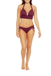 La Blanca Swimwear Goddess Banded Halter Bikini Top In Wine