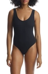 Commando Luxury Ribbed Tank Bodysuit In Black
