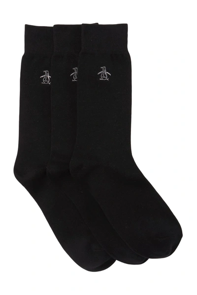 Original Penguin Solid Crew Socks In Black