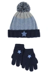 ANDY & EVAN STAR PRINT HAT & GLOVE SET,193467106467