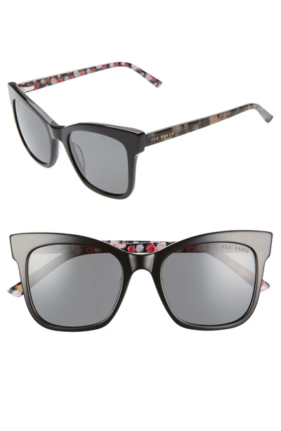 Ted Baker 51mm Full Rim Square Cat Eye Sunglasses In Black