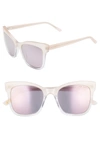 Ted Baker 51mm Full Rim Square Cat Eye Sunglasses In Blush